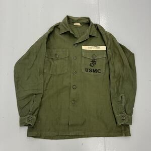 Vintage 50s USMC Military Green OG-107 Fatigue Shirt